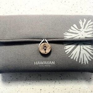 Hawaiian Airlines Gray Sunglasses Case with Floral Print